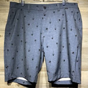 Travis Matthew But Why Golf Shorts Mens 38x9 Performance Blue Palm Trees Stretch